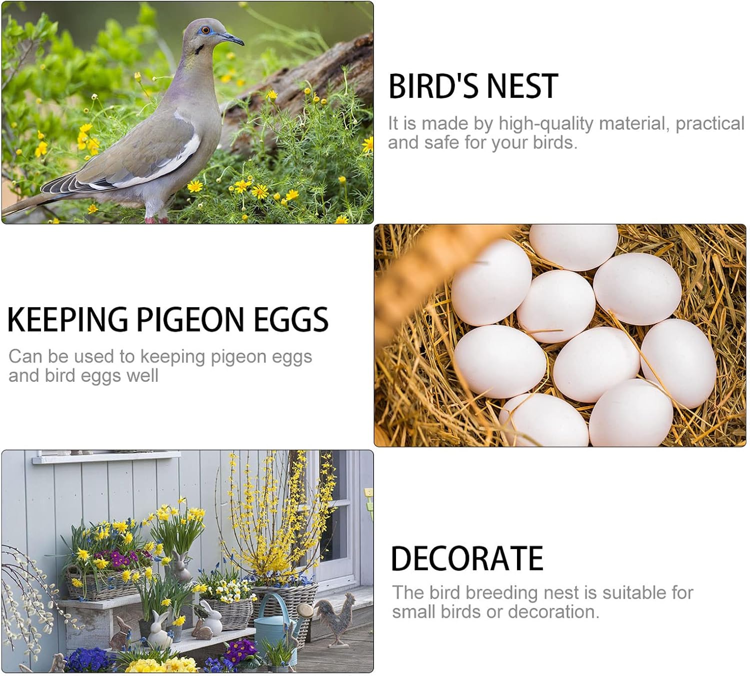 Ipetboom Pigeon Nest Pads 10Pcs 8.5In Breathable Bird Egg Nest Mats Comfortable Palm Fiber Pads for Pigeon Breeding Birdcage Accessories