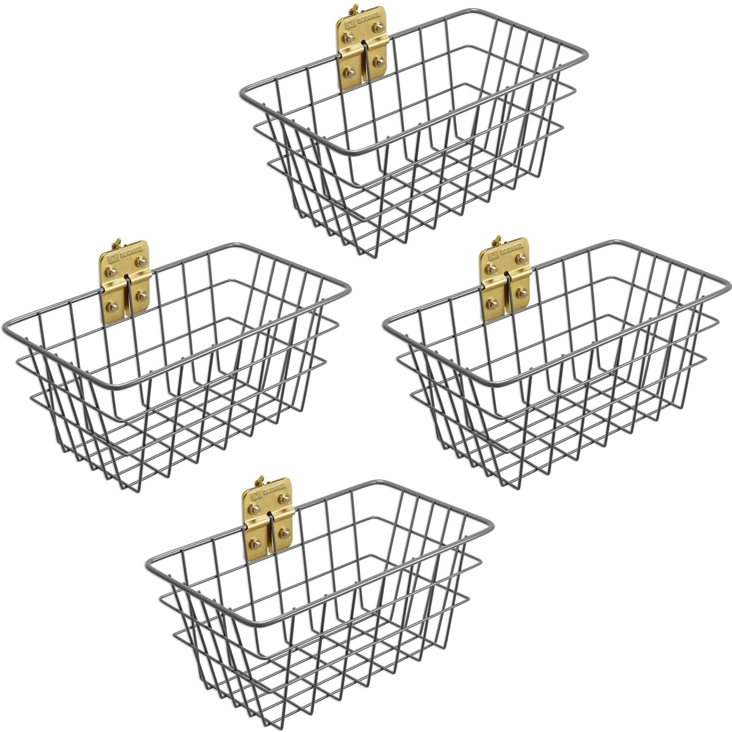 E-Track - Cesta de alambre atornillada para montaje en pared, con opción de atornillado, cubo de almacenamiento portátil súper fácil para organizar remolques, contenedor de organización útil para