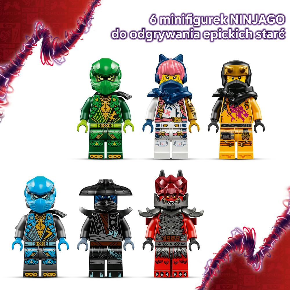 LEGO NINJAGO Smok chaosu Kiełogrzmot 71832 | smok ninja, zabawka akcji, prezent dla chłopca i dziewczynki 8+, przygoda ninja, 668 elementów
