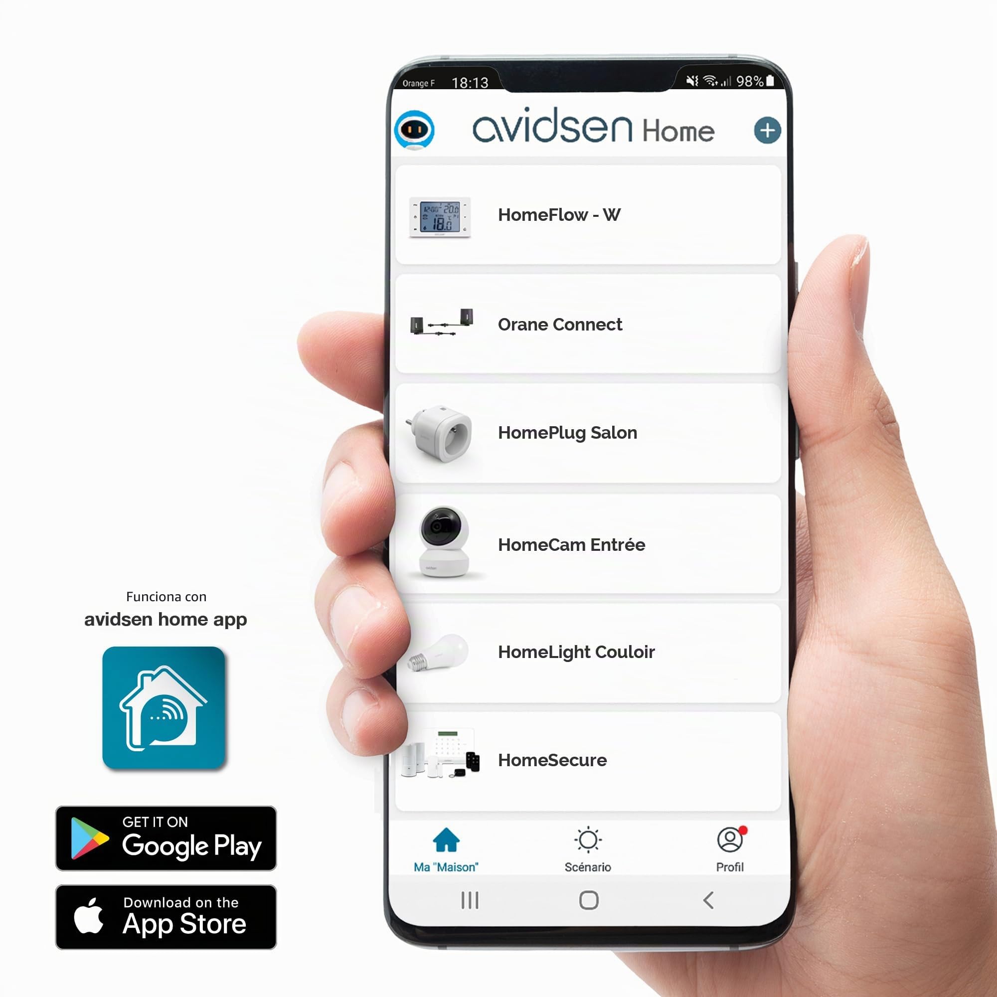 Avidsen Kit Motor WiFi de Brazos Articulados para Puerta Batiente y Portón | Para 2 hojas (2,50 m /250 kg), app Avidsen Home, compatible con Alexa & Google Assistant, 2 mandos, fotocélulas