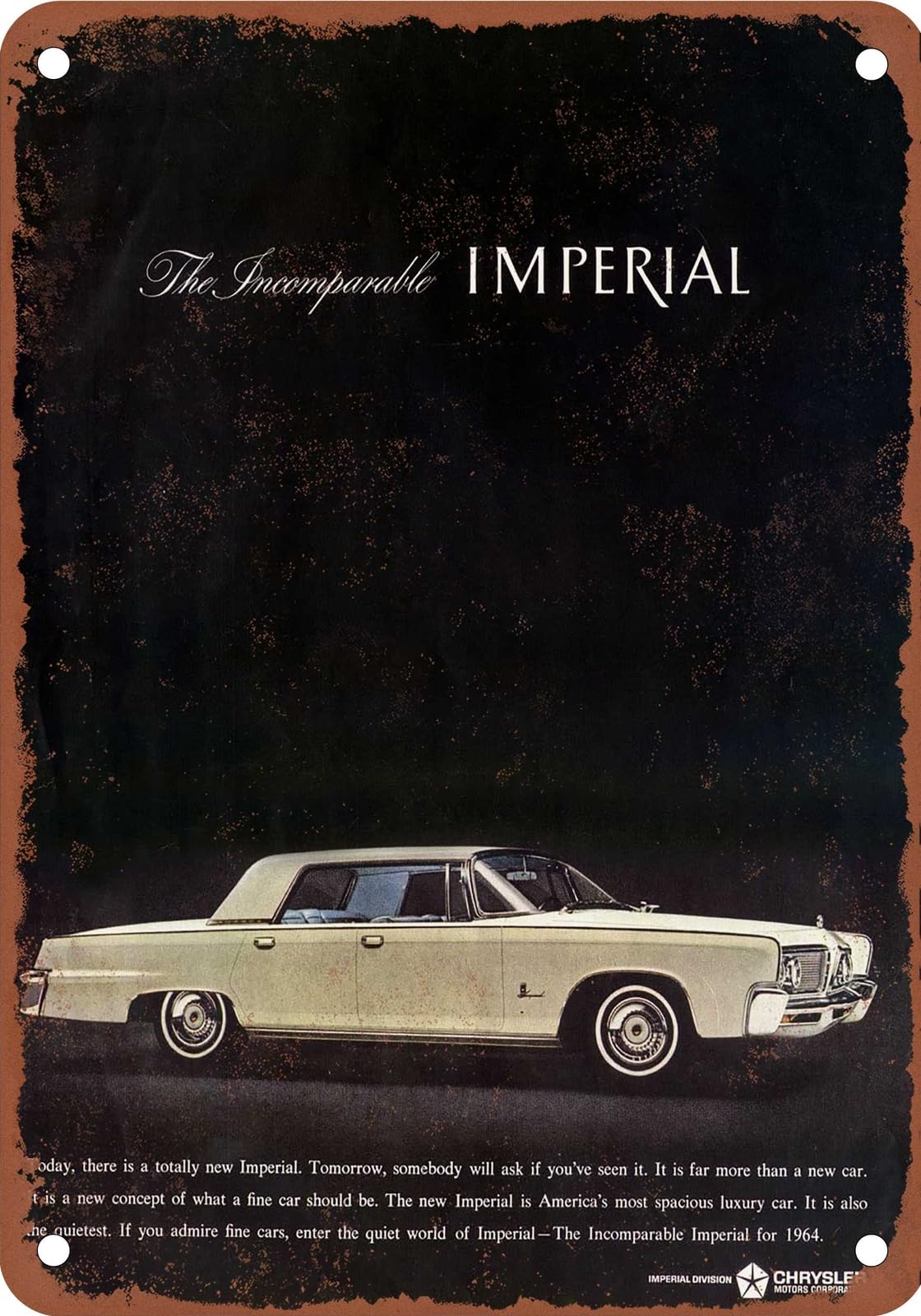 METAL SIGN - 1964 Imperial Vintage Ad 02 - Old Retro Rusty Look home decor