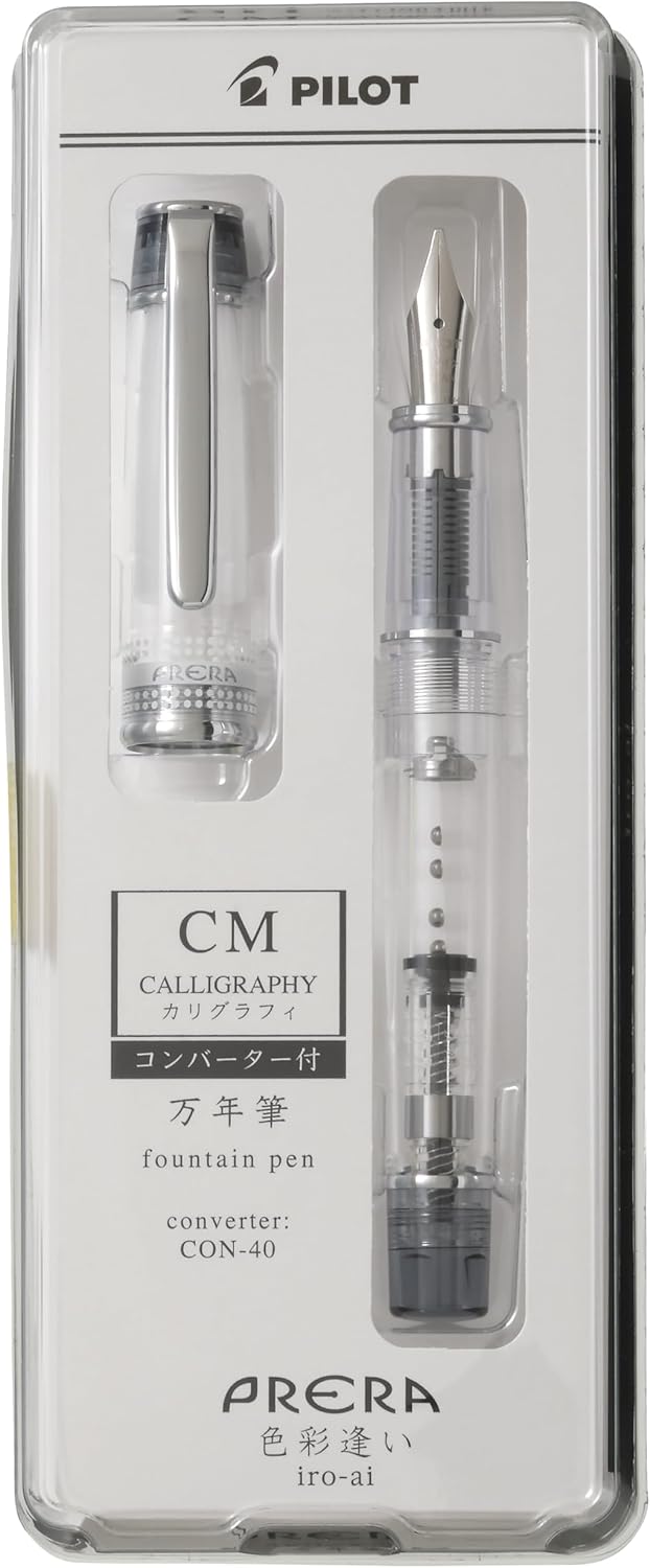 PILOT PRERA Fountain Pen, Color Matching, CM Calligraphy, Transparent Black, PFPR1TBCM