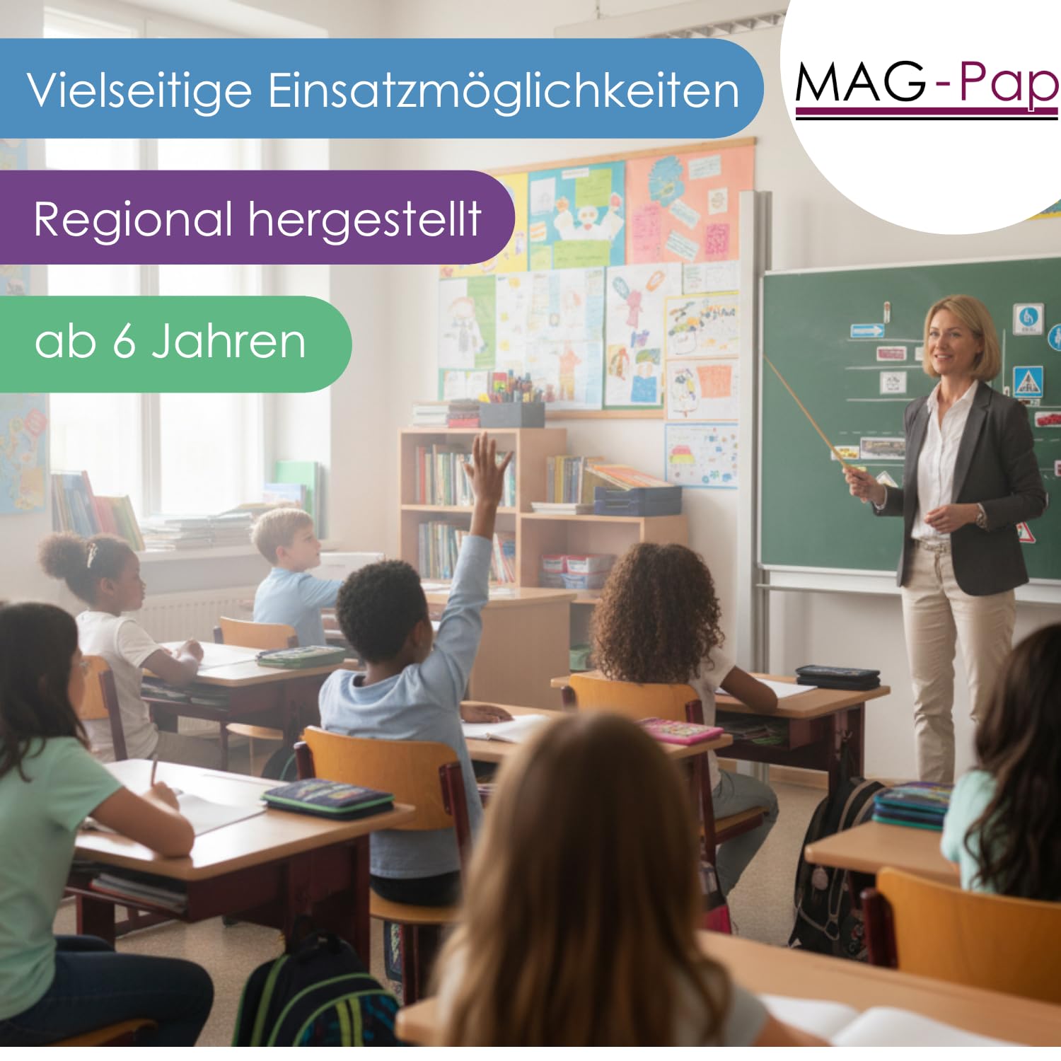 WISSNER® Magnetyczne znaki drogowe - 124-częściowy zestaw do nauki tabliczek drogowych dla dzieci z papieru MAG, wyprodukowano w Niemczech, znaki drogowe do zabawy dla dzieci