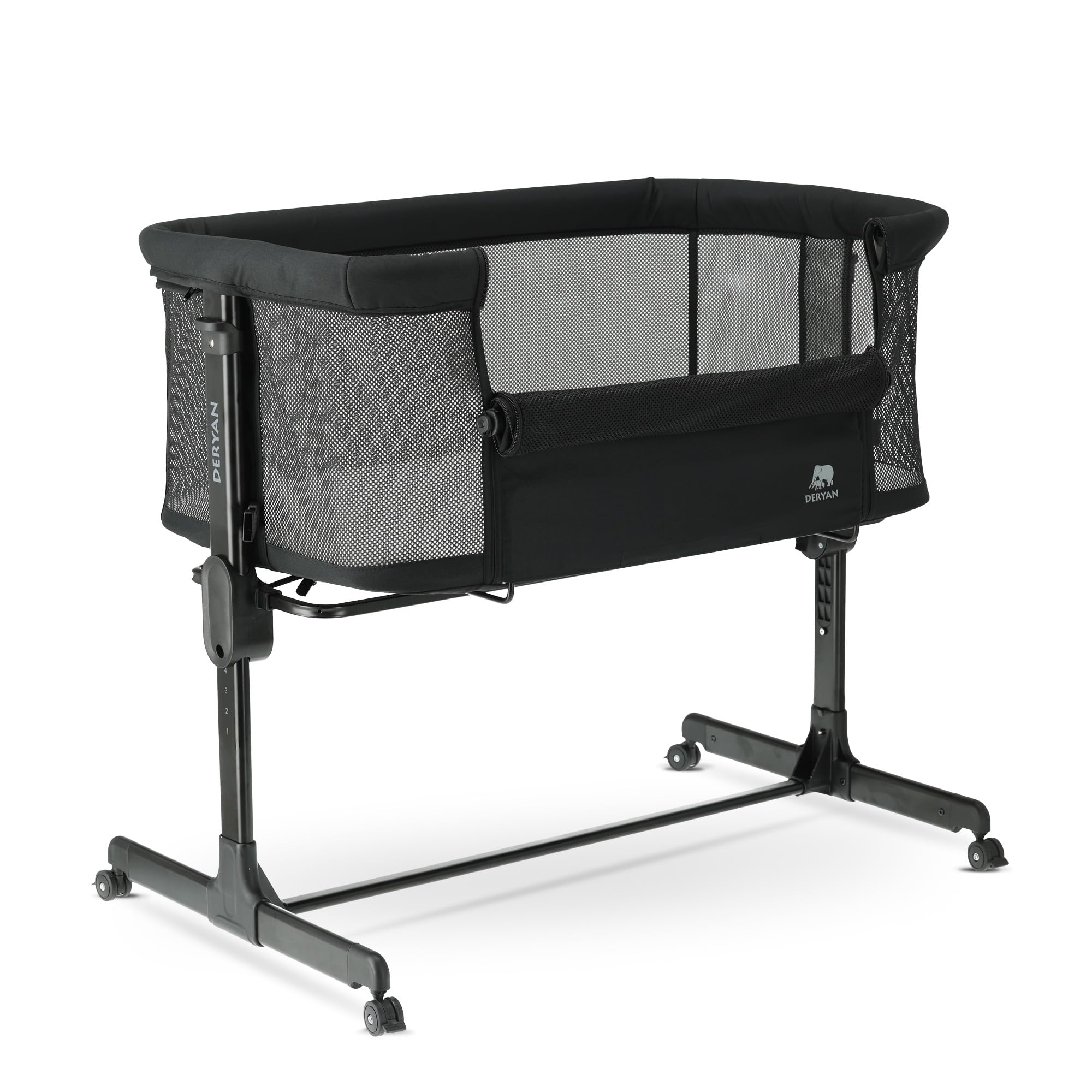 Deryan Łóżeczko dziecięce Snoozy 3 w 1 do 9 kg - Łóżko bujane, regulowane na różnych wysokościach i rozkładanie, 4 kółka z hamulcem, ergonomiczny materac, bezpieczeństwo i komfort dla dziecka, kolor