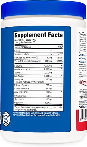 Miniatura 5 de Nutricost Complejo pre-entrenamiento pre-C con creatina (ponche de fruta  30 porciones) en polvo - Boost Fintess Rutinas, 15.98 oz