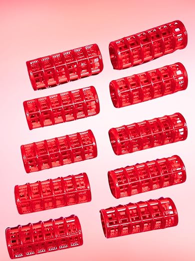 KOLORUP BEAUTY Professional Hair Curler and Roller, Natural, Hair Rollers Set, Heat-Free Curling, Hair curler (Red, 10 Pack)
