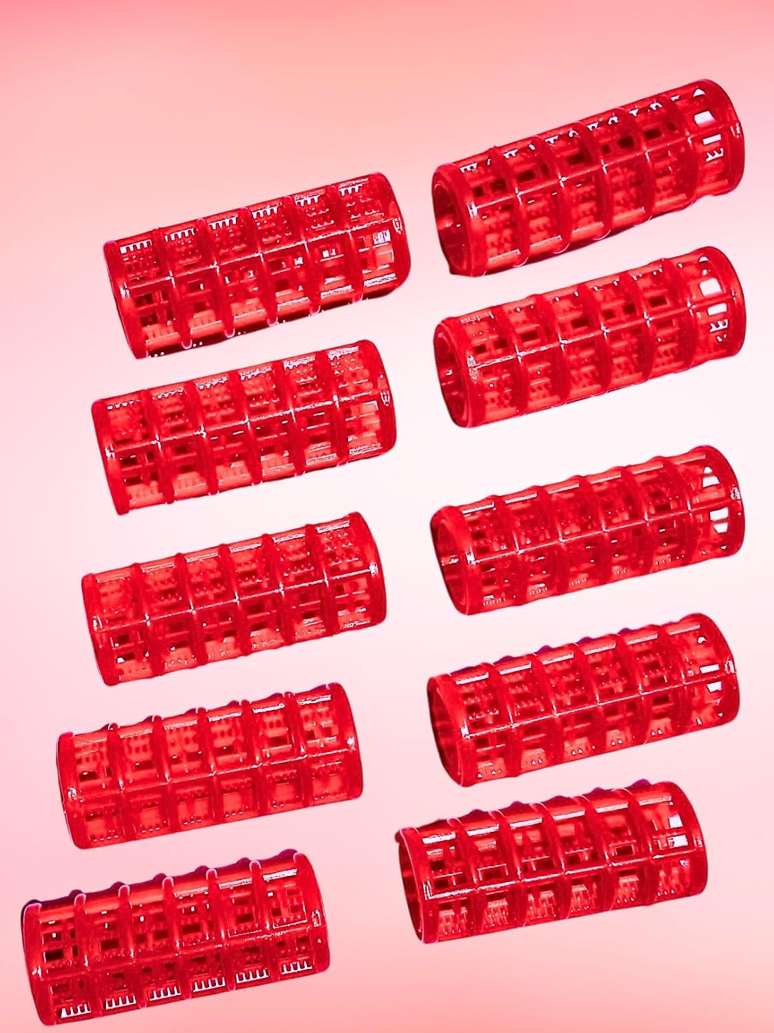KOLORUP BEAUTY Professional Hair Curler and Roller, Natural, Hair Rollers Set, Heat-Free Curling, Hair curler (Red, 10 Pack)