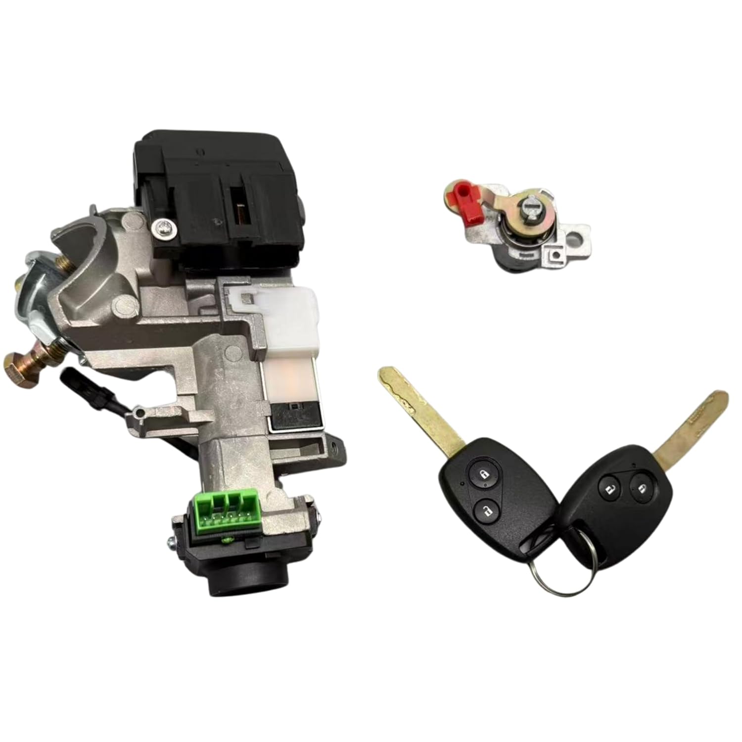Ignition Switch Lock Cylinder Assembly Compatible with 2005 2006 2007-2010 Honda Odyssey Door Lock with 2 Keys, Complete Ignition Key Switch Cylinder & Door Lock Set