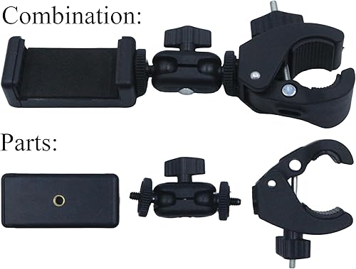 Miniatura 4 de Phone Holder with Clamp for Golf Cart, Push Cart, Universal Phone Mount Holder for Bike, Mic Stand