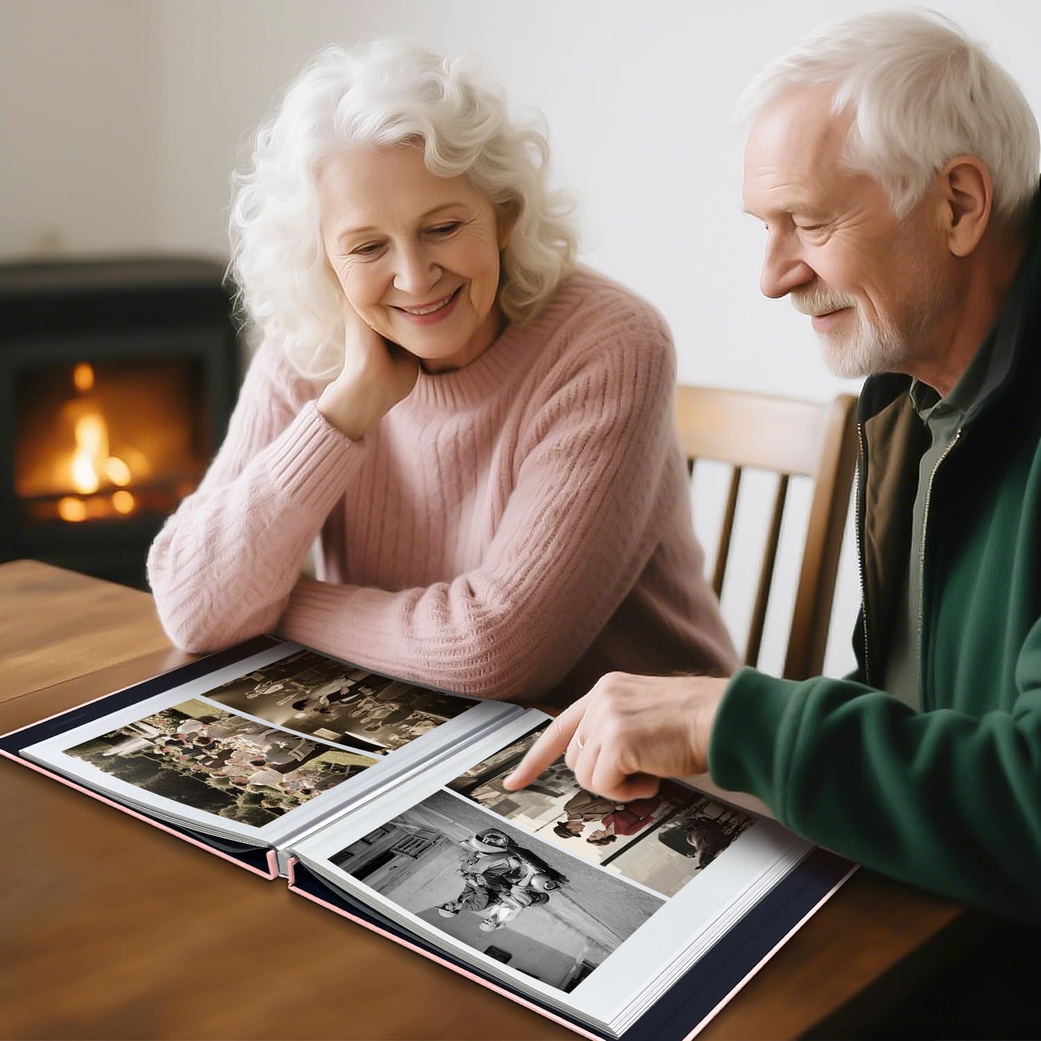 Álbum de fotos grande autoadhesivo, álbum de recortes para fotos de 4 x 6, 8 x 10 pulgadas, 40 páginas de color rosa claro, cubierta de lino, regalo ideal para viajes familiares, bodas