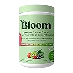 Bloom Nutrition Superfood Greens Powder, Digestive Enzymes with Probiotics and Prebiotics, Gut Health, Bloating Relief for Women, Chlorella, Juice Mix with Beet Root Powder, 25 SVG, Strawberry Kiwi