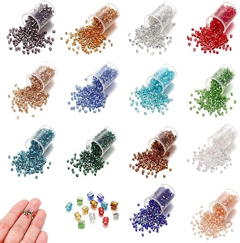 Miniatura 6 de 1800 unidslote de 14 colores de 0.079 pulgadas (0.079 in) cuentas de semillas pequeñas japonesas hexagonales de vidrio checo cuentas sueltas de