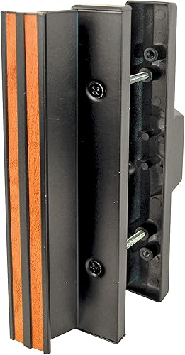 Slide-Co 141841 - Manija de puerta corrediza de patio de 3-1516 pulgadas, color negro fundido a presión, estilo embutido (paquete individual)