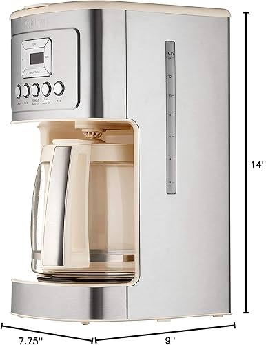 Miniatura 6 de Cuisinart - Cafetera programable con jarra de vidrio para 14 tazas y asa de acero inoxidable, DCC-3200, color crema