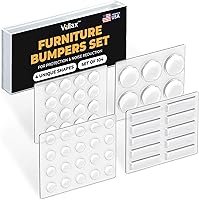 Vellax 104 Clear Silicone Cabinet Bumpers - 4 Shapes Self-Adhesive Pads for Doors, Drawers, Noise Reduction & Surface Protection