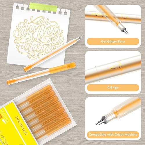 Miniatura 4 de DOOHALO Bolígrafo dorado con purpurina de gel para Cricut Maker 3MakerExplore 3Air 2Air Gel Gollter marcadores variados puntos para dibujar