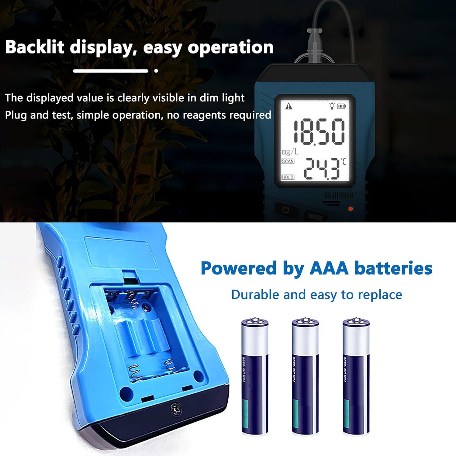 7-in-1 Soil Tester,Temperature/Soil Moisture/PH Meter/Conductivity/NPK Tester,for Gardening, Farming and Outdoor Plants