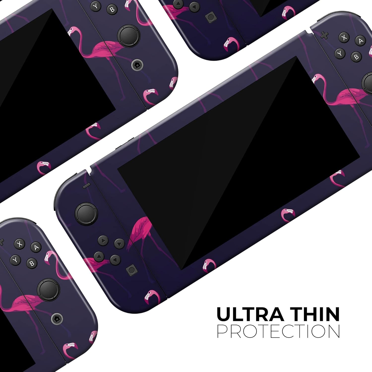 Design Skinz - Compatible with Nintendo Switch Console Bundle - Skin Decal Protective Scratch-Resistant Removable Vinyl Wrap Cover - Tropical Neon Summer Flamingo