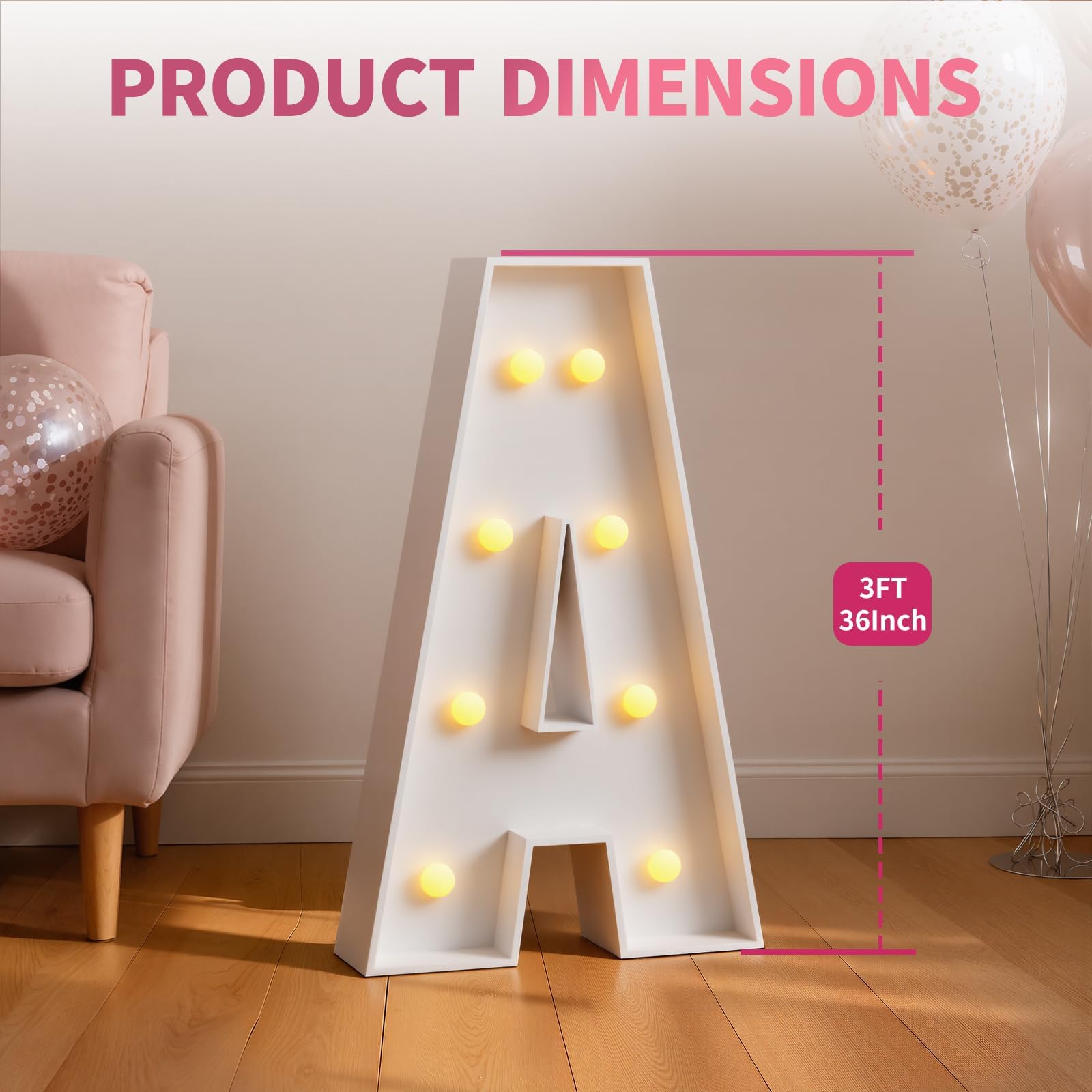 imprsv Lettres J pour chapiteau de 91 cm – Lettres lumineuses en mosaïque pour chapiteau – Lettres lumineuses pour anniversaire, fête prénatale, mariage, fiançailles, décoration de fête