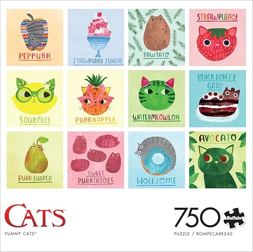 Miniatura 2 de Buffalo Games - Yummy Cats - Rompecabezas de 750 piezas para adultos, rompecabezas desafiante perfecto para noches de juego - Tamaño acabado 24.00 x