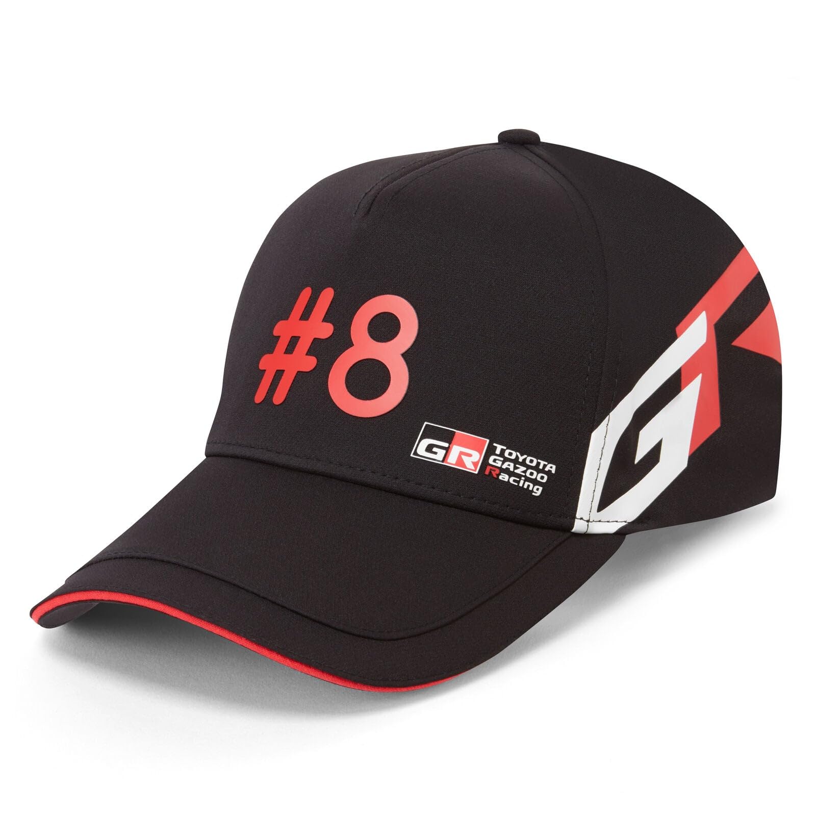 Toyota Gazoo Racing Baseball Cap, #8, Black with Red Accents, Adjustable