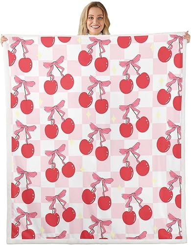 Miniatura 8 de Manta de franela con lazo de princesa, romántica con lazos rosados, mariposas, rosas, flores, manta de vellón para decoración del hogar, sofá, sofá