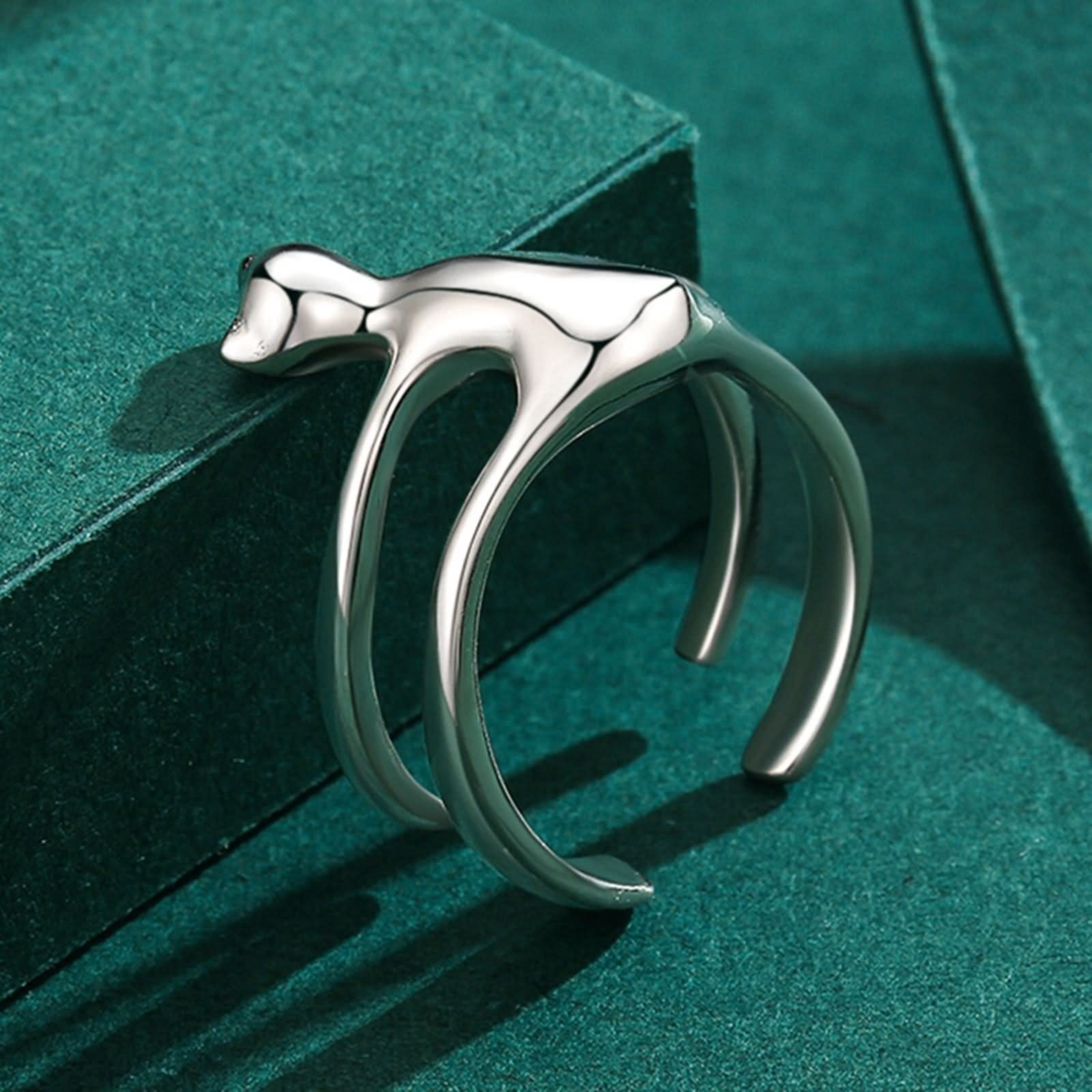 FEDI Nuziali per Donna con zirconi cubici, Anelli per Gioielli da Donna Anello Abbraccio con Orso in Argento con Strass Regolabile