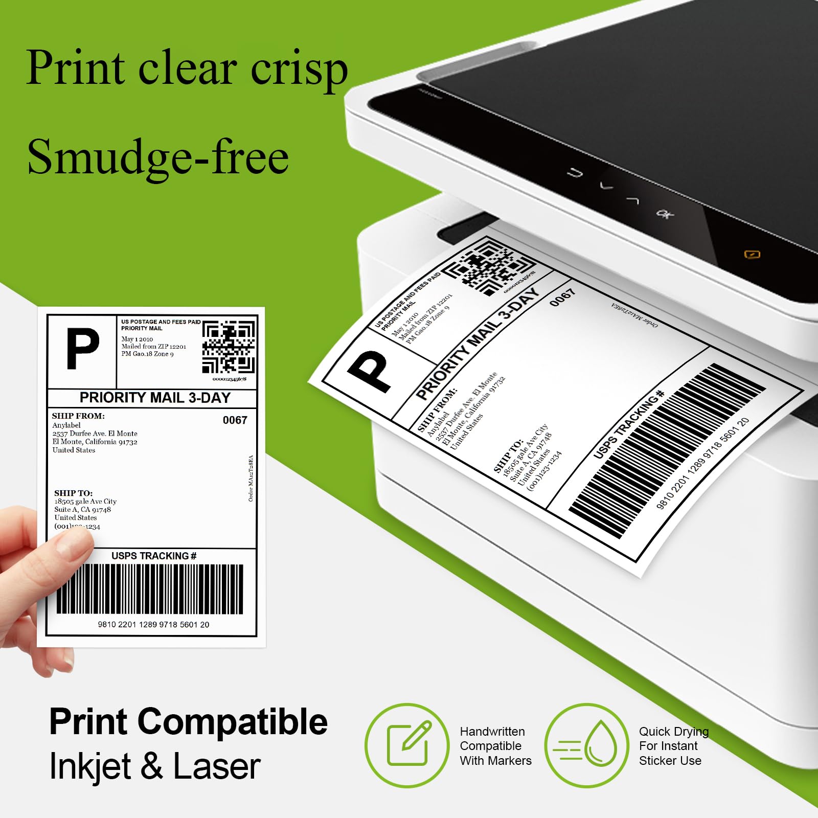 Snapklik.com : Anylabel 8.5" X 5.5" Half Sheet Self Adhesive Shipping ...