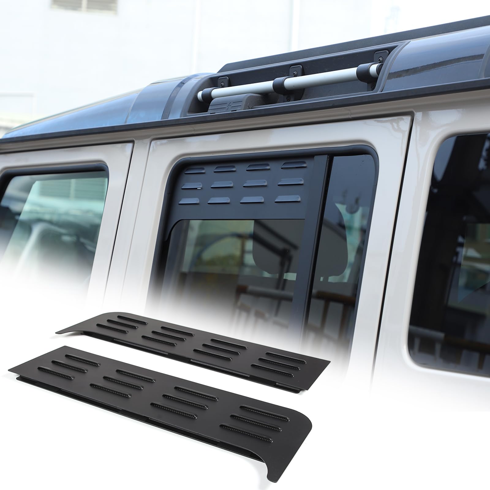 Lüftungsblende für hintere Seitenfenster, kompatibel mit Ineos Grenadier 2020–2024, Zubehör, Außendekoration aus Aluminiumlegierung, 2 Stück
