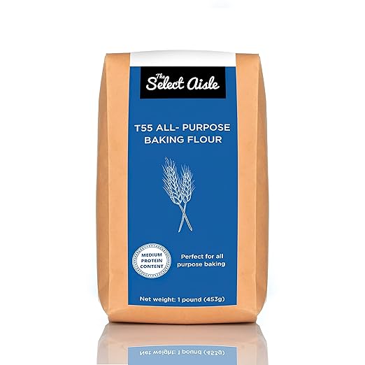 The Select Aisle's T55 All Purpose Baking Flour - 453g [Specialty baking flour | Multi purpose white flour | Baking Flour | Medium protein content]