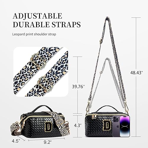 Miniatura 6 de Bolsa de maquillaje inicial, Negro -, Bolsa de maquillaje personalizada con letra inicial