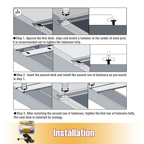 Miniatura 8 de Sujetadores ocultos para tablero de cubierta compuesta, sujetadores ocultos universales con tornillos de acero inoxidable, clips compuestos para