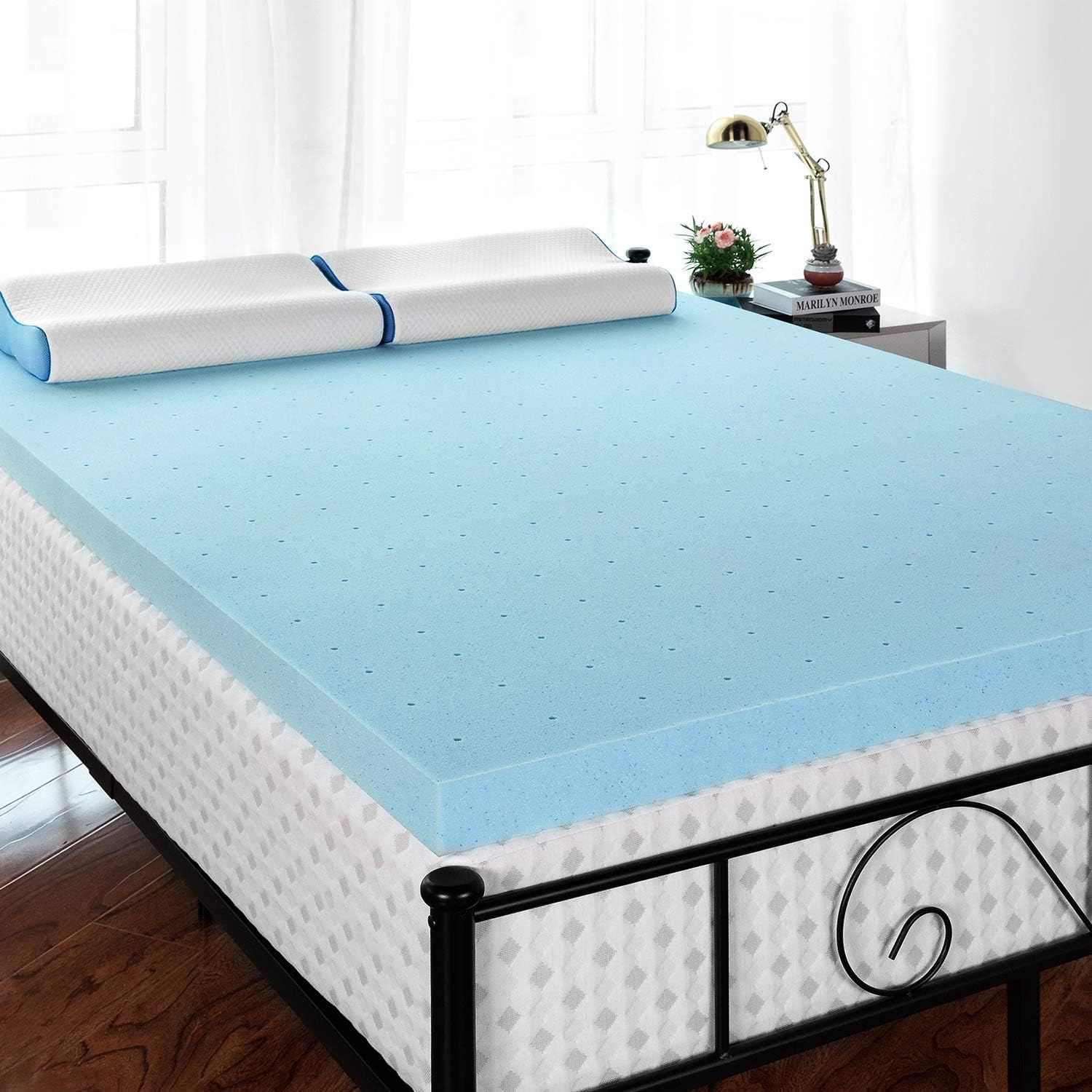 RUUF Mattress Topper Full, 3-Inch High-Density Ventilated Mattress Pad, Medium-Firm