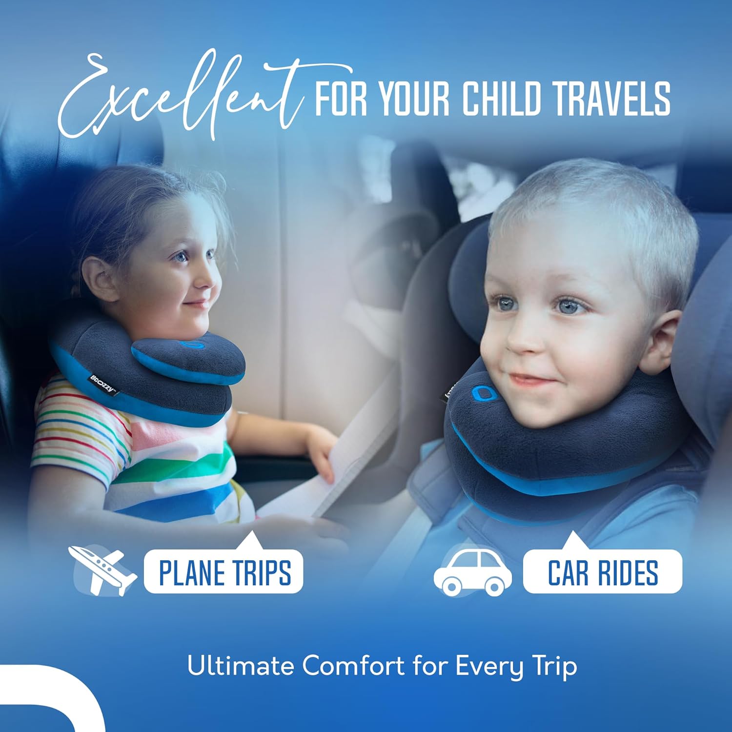 BCOZZY Kids Travel Neck Pillow Double Support for Toddlers in Car