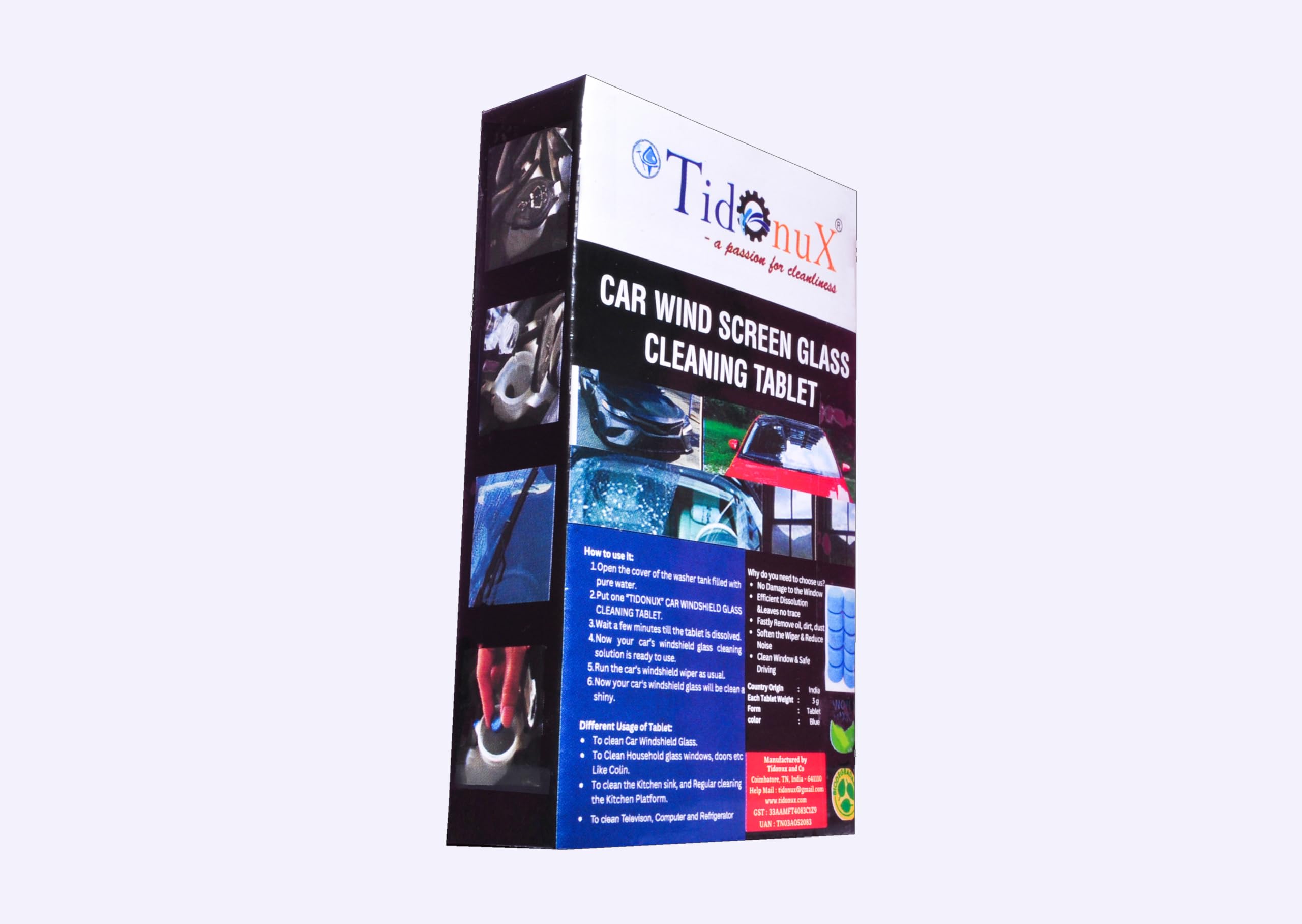 Tidonux Car Glass Cleaning Tablets - 50 Tablets | Windshield Washer Effervescent Tablets - 25 x 2 | Free Hand Wash 25g Worth Rs40-image-14