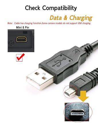 Replacement UC-E6 UC-E16 UC-E17 UC-E23 for Nikon Coolpix Charger, for Nikon Coolpix Charging Cord for S3100 S3000 S6300 S570 S3500 S6200 S6500