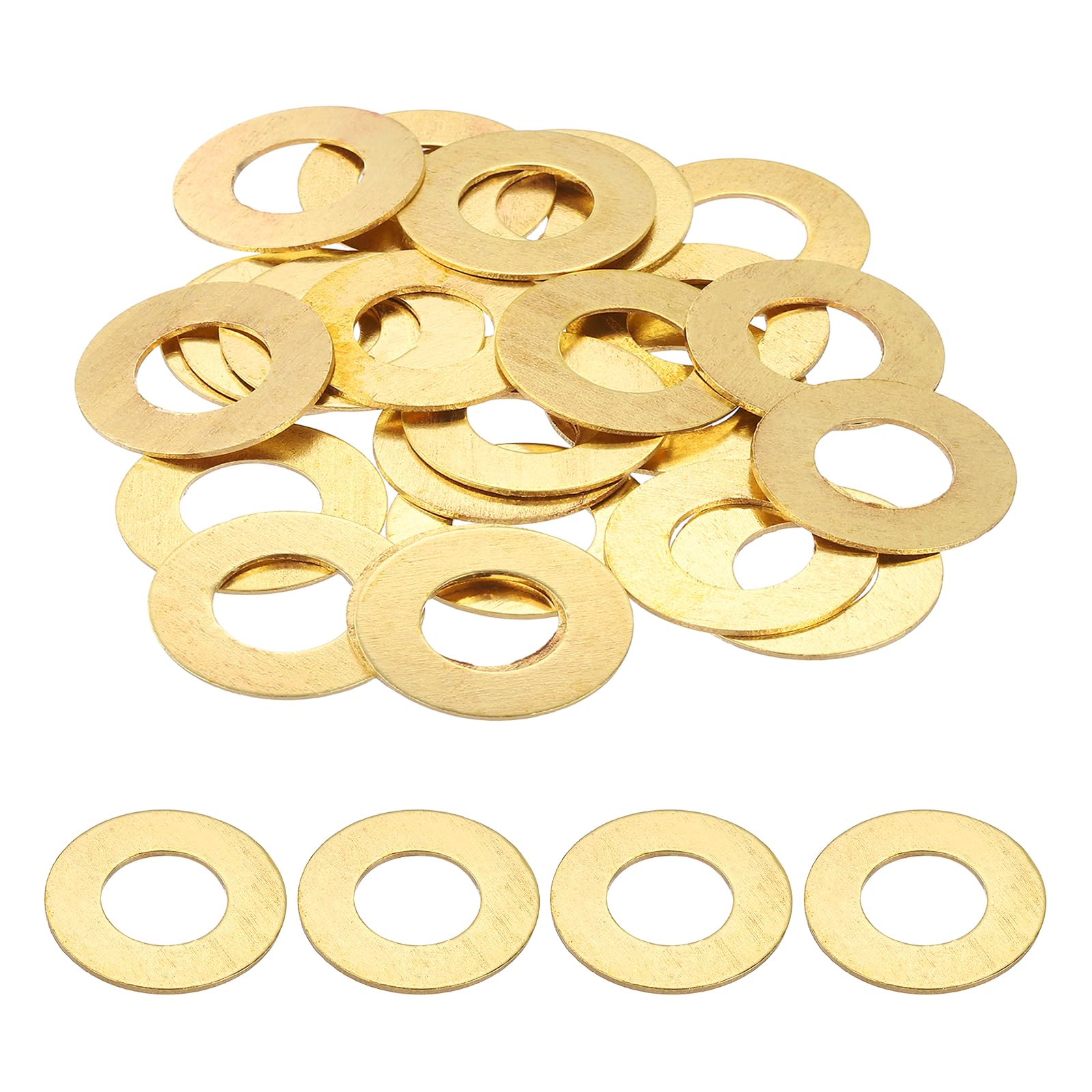 PATIKIL M12 Flat Washers, (24mm OD 1mm Thickness, Golden) (25 Pcs), Brass Metric Sealing Gasket Ring Crush Washer Spacers for Faucets/Garden/Bolts/Screws/Hose Pipe