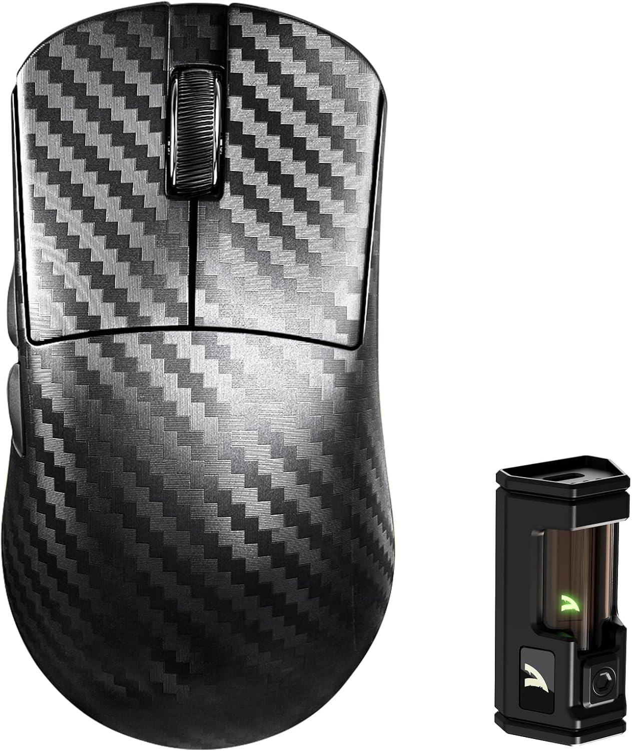 ATTACK SHARK R11 Ultra 8K Carbon Fiber Wireless Gaming Mouse,PAW3950 MAX Sensor,49g Ultra-Lightweight,Nordic 52840 MCU Chip,42000 DPI,Wired/BT/2.4GHz Wirelss Programmable Mouse for PC/Mac(Wave)