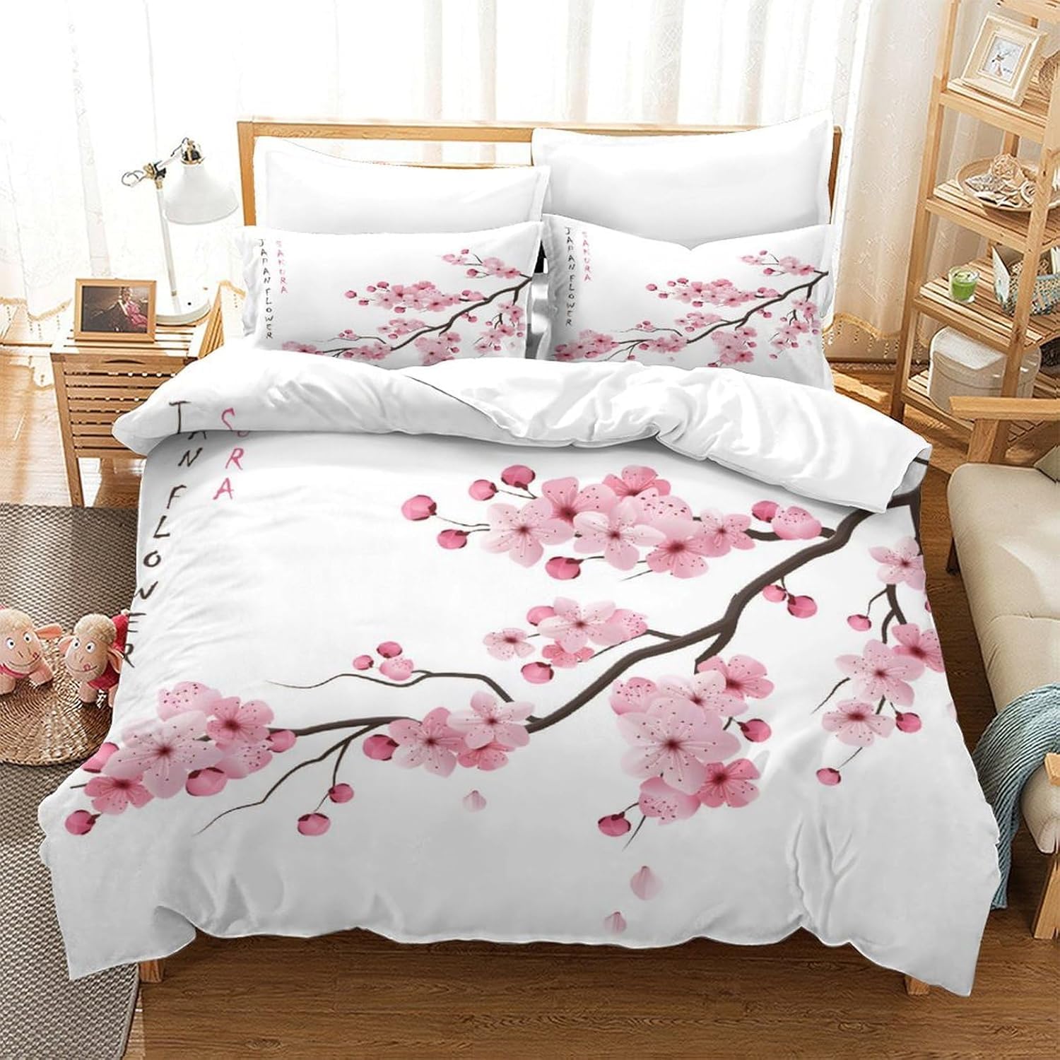 Housse de couette 260x230 anti-plis en microfibre pour grand lit 2 personnes