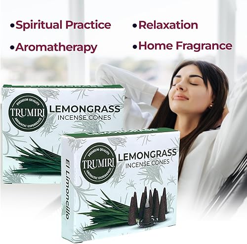 Miniatura 3 de Conos de incienso de hierba de limón, 20 conos de incienso en total, paquete doble de 10 conos de insencia, conos de incienso perfumados, aromas de