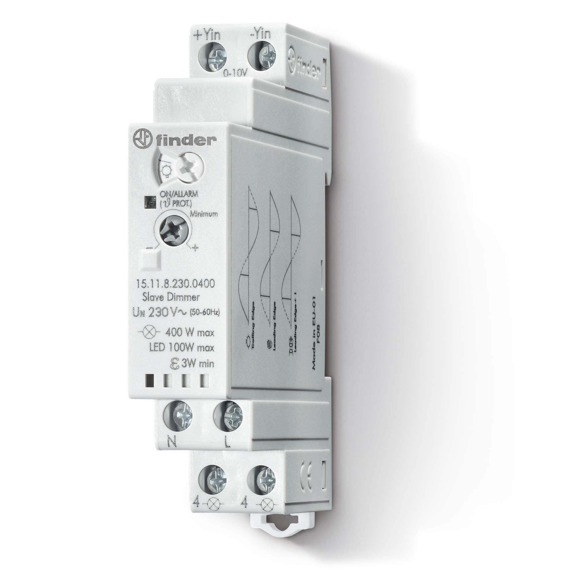 Variateur de lumière Finder 151182300400PAS pour lampes Halogène, CFL et LED