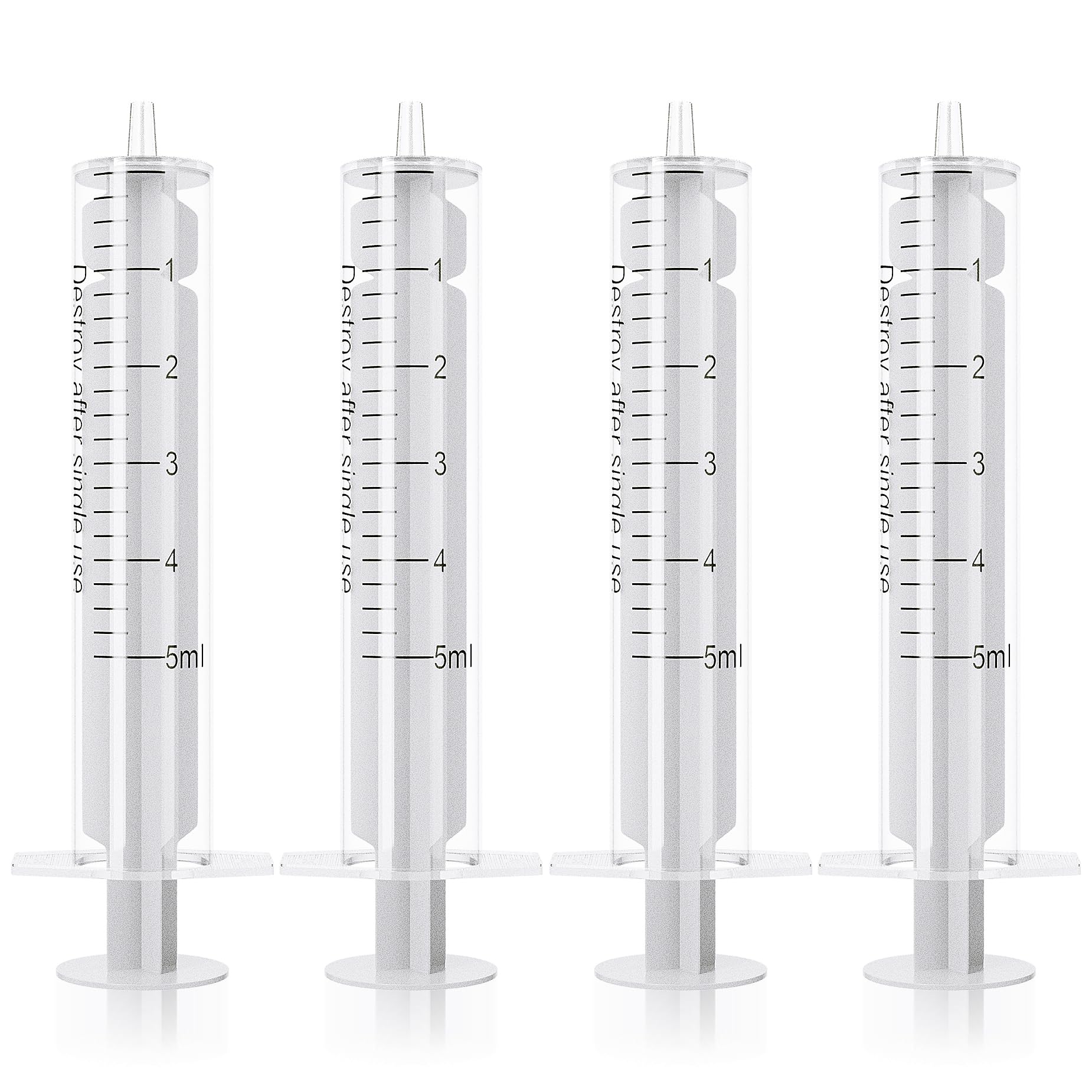 5ml Syringes without Needle Luer Slip No Rubber Ring, Reduce Mess, 20 Pack