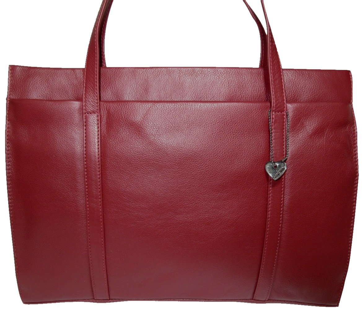 Josephine Osthoff damska torebka Legat, Shopper ze 100% prawdziwej skóry, ręcznie wykonana z kieszenią na laptopa do 13", torba z uchwytem na ramię, do pracy, na uczelnię, zakupy, z zamkiem
