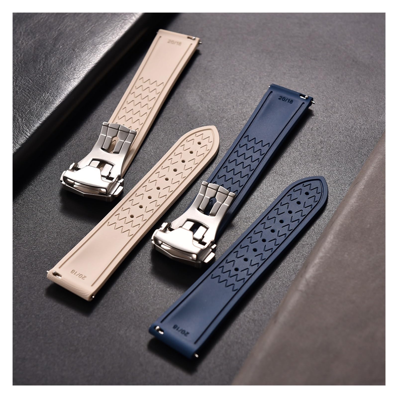 ccyutyftd Miękki gumowy pasek do zegarka 20 mm, 21, 22 Sailcloth Tecxture Sport Wristband Uniwersalny z szybkim zapięciem