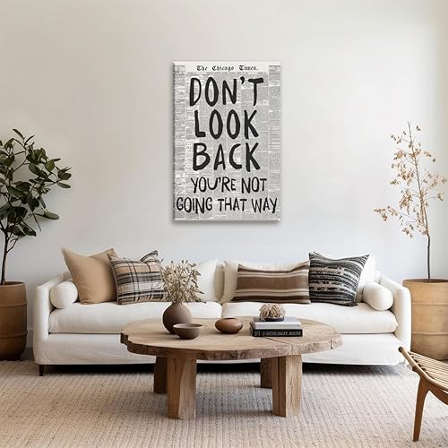 Miniatura 3 de Póster de periódico retro de los años 70 en blanco y negro con texto en inglés Don't Look Back (Don't Look Back) positivo para pared, póster de
