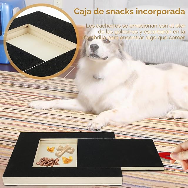 Foto 5 de 8 de Jokapy Rascador Para Perros Con Caja De Golosinas, 35 X 25 X 3 Cm, Para Garras Sin Estrés