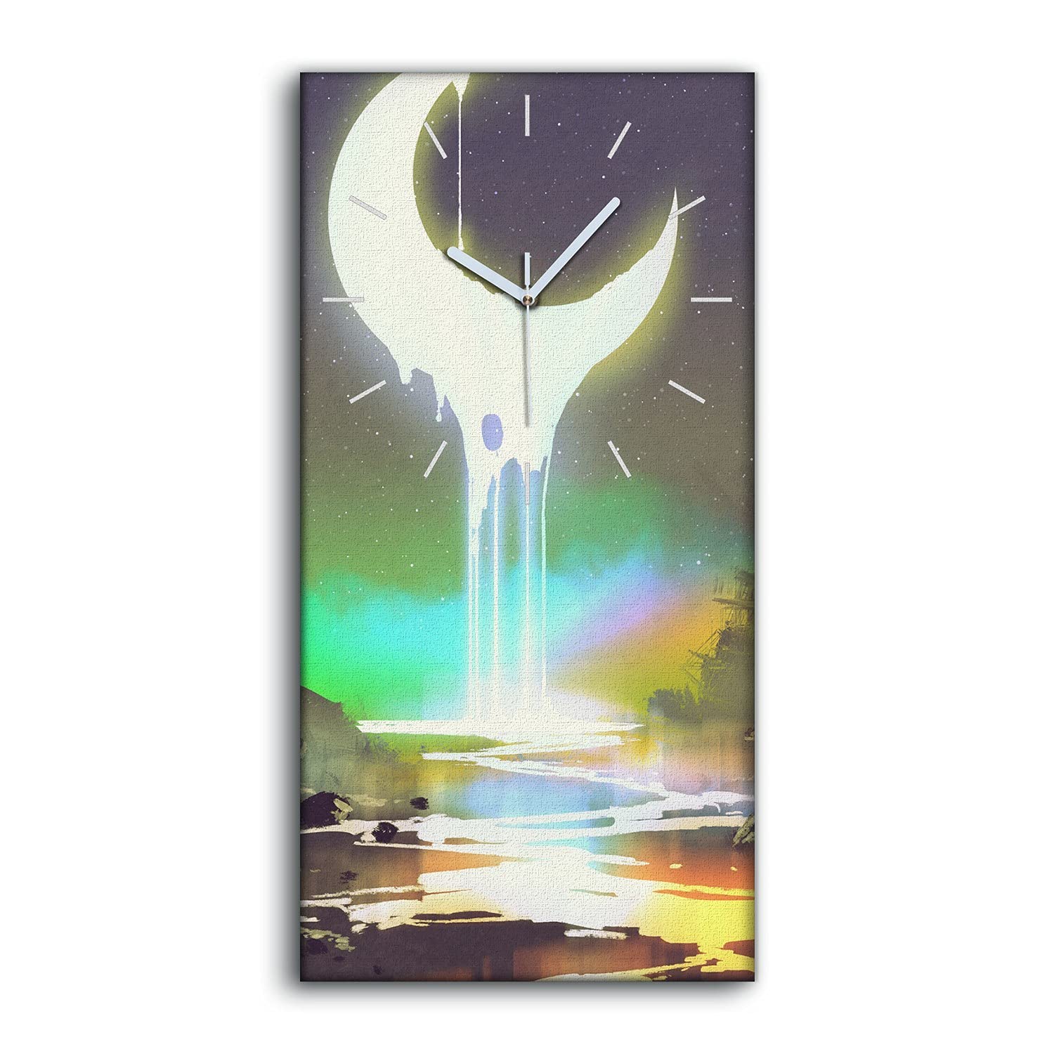 Horloge sur Toile de Salon Silencieuse Image Décoration Paysage Melting Moon