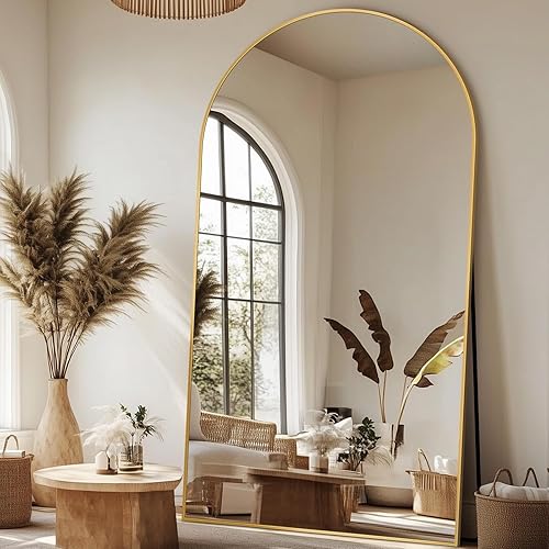 Vista 20 de Antok Espejo de longitud completa, de 66 x 23 pulgadas, de suelo, de pie, no empotrado, con soporte, colgante, montado para dormitorio, sala de Negro