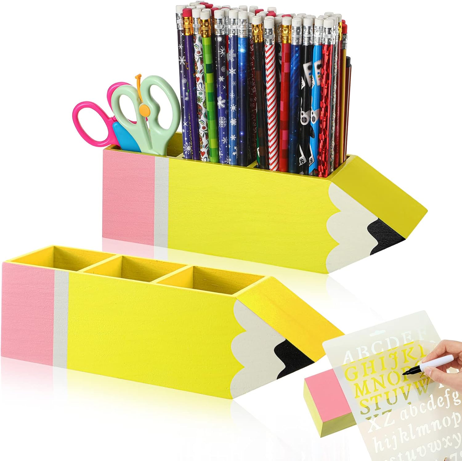 Kisston Teacher Appreciation Gift Wooden Pen and Pencil Cup