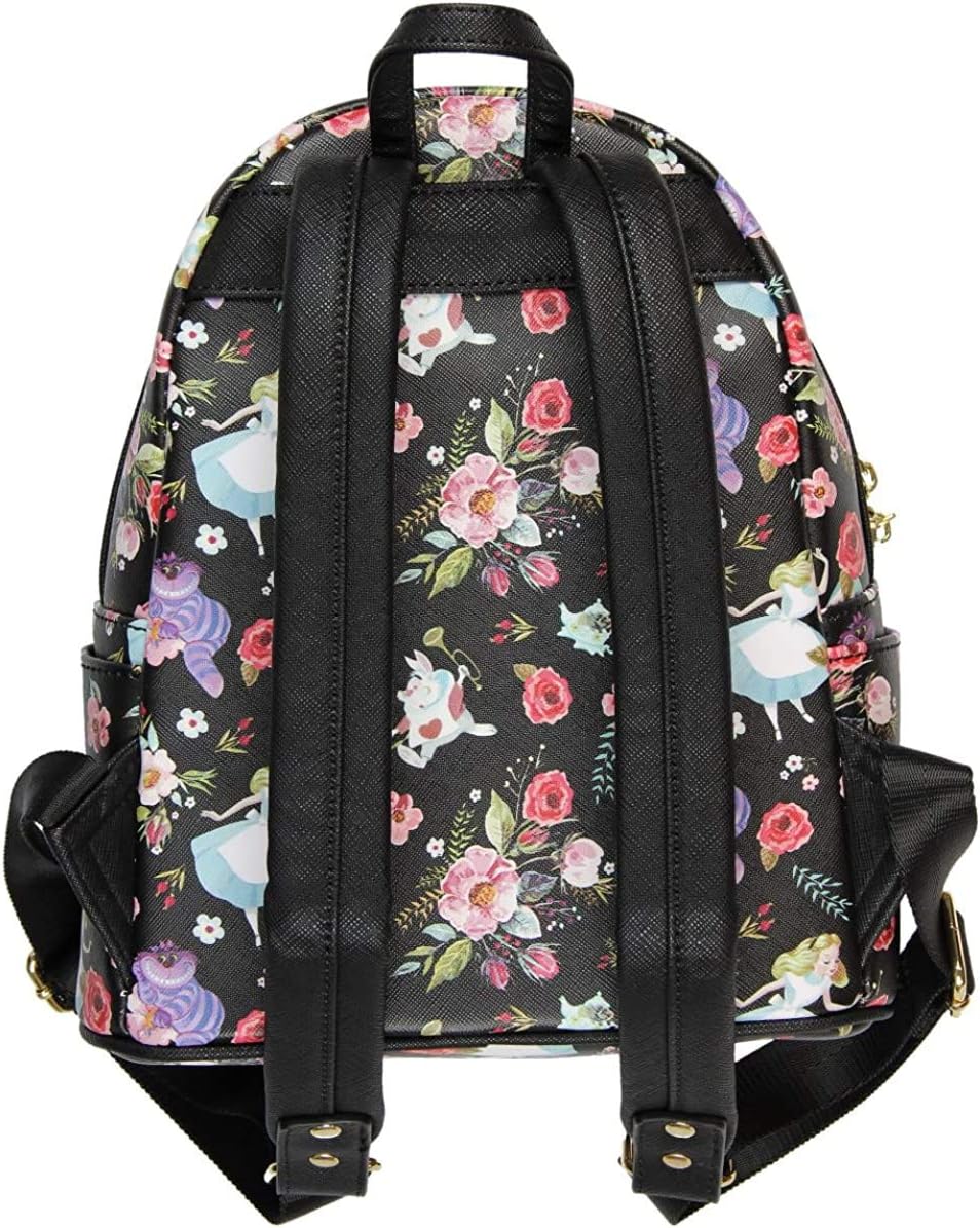 Loungefly X Disney Alice In Wonderland Allover Print Double Strap Shoulder Bag Purse - Image 2